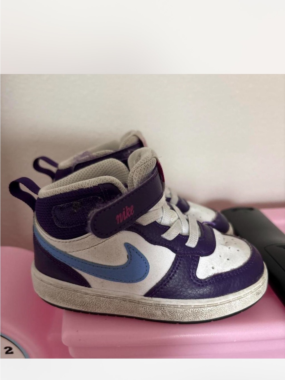 Nike Kids White, Purple & Blue Mid-Top Sneakers